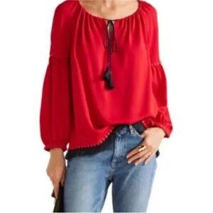 Tory‎ Burch Sylvie Silk Peasant Blouse